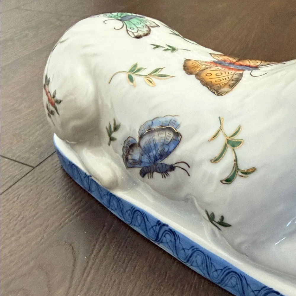 Vintage Frederick Cooper Chicago Large Hand Painted Cat with Butterflies - Picture 7 of 13